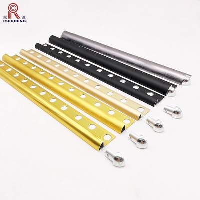 Round Shape Aluminum Trim Strips Ceramic Wall Tile Edge Protection Ceiling