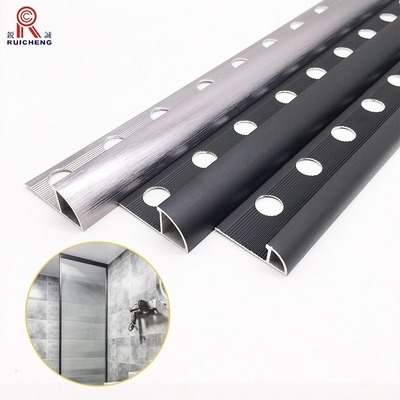 Round Shape Aluminum Trim Strips Ceramic Wall Tile Edge Protection Ceiling